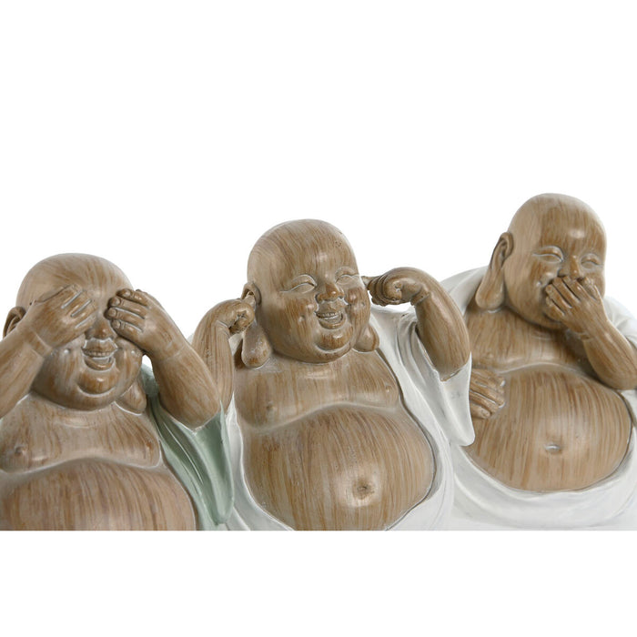Декоративна фигурка Home ESPRIT Бял Зелен Буда Ориенталски 10 x 9 x 10,5 cm (3 броя)