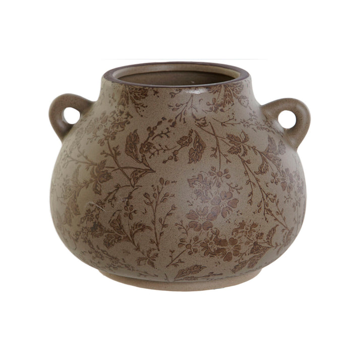 Ваза Home ESPRIT Кафяв Зелен Каменинов Лист на растение 21 x 20 x 16 cm