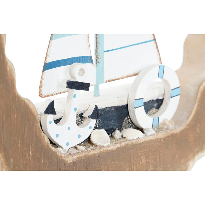 Декоративна фигурка Home ESPRIT Син Бял Червен Естествен 20 x 2,5 x 20 cm (2 броя)