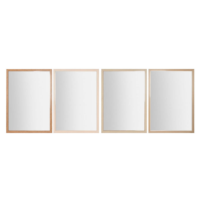 Стенно огледало Home ESPRIT Бял Кафяв Бежов Сив 66 x 2 x 92 cm (4 броя)
