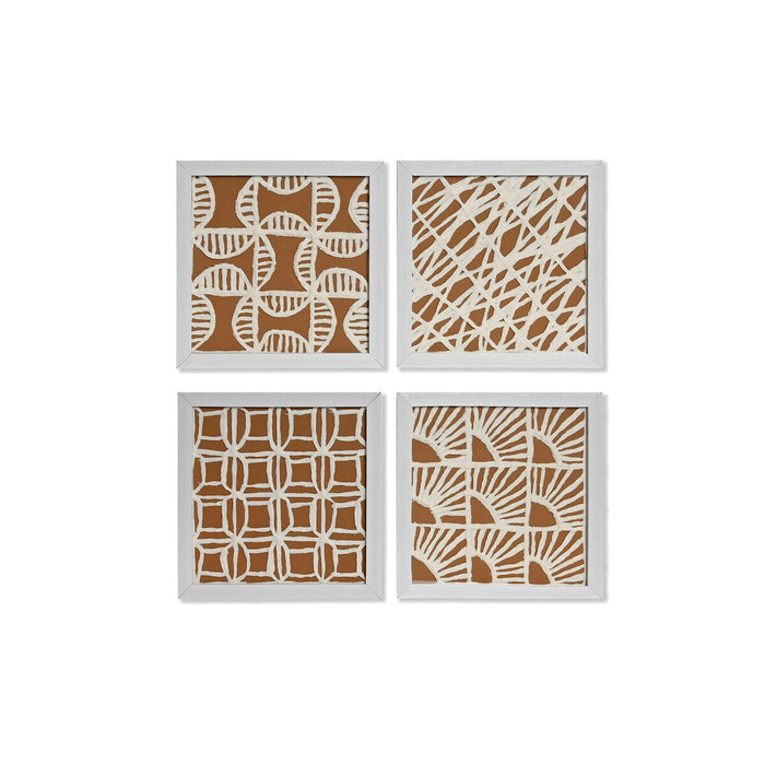 Комплект от 4 снимки Home ESPRIT хартия Кристал 22 x 2 x 22 cm