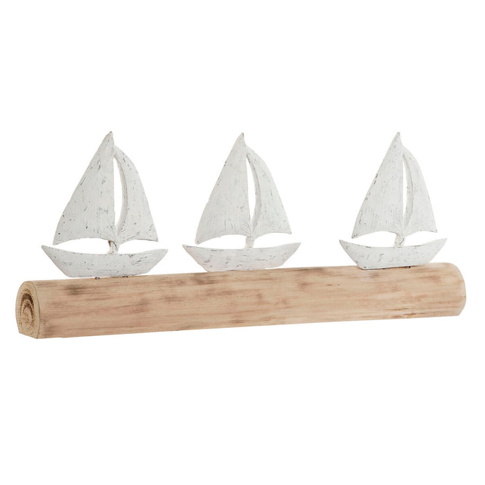 Декоративна фигурка Home ESPRIT Бял Естествен Яхти Средиземноморско 62 x 8,5 x 25,5 cm
