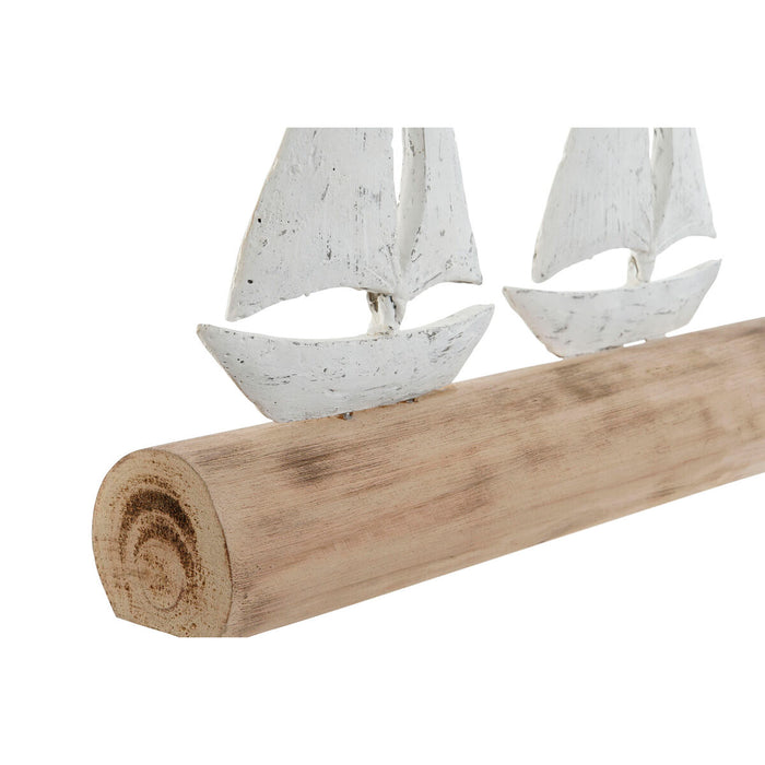 Декоративна фигурка Home ESPRIT Бял Естествен Яхти Средиземноморско 62 x 8,5 x 25,5 cm