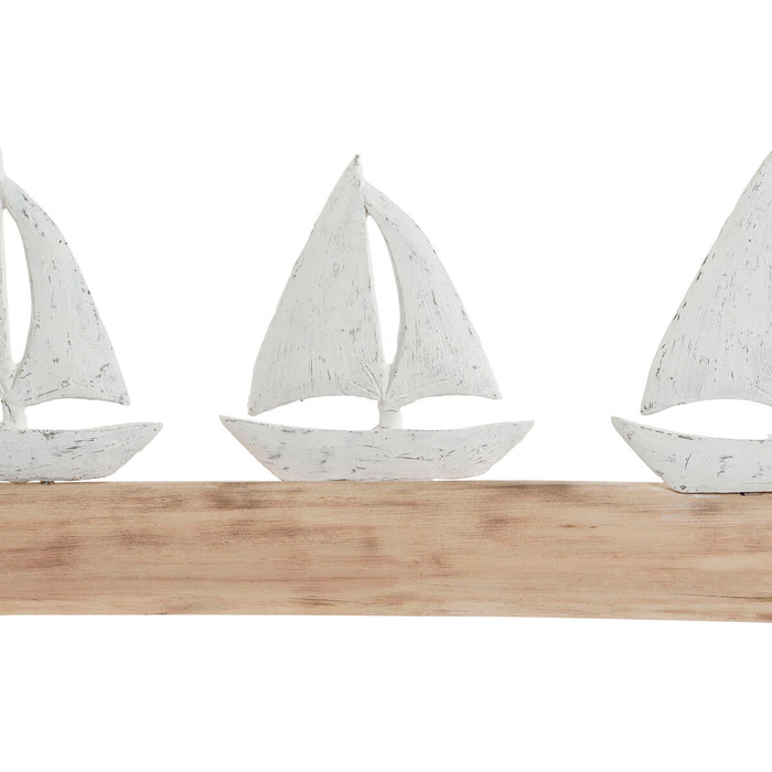 Декоративна фигурка Home ESPRIT Бял Естествен Яхти Средиземноморско 62 x 8,5 x 25,5 cm
