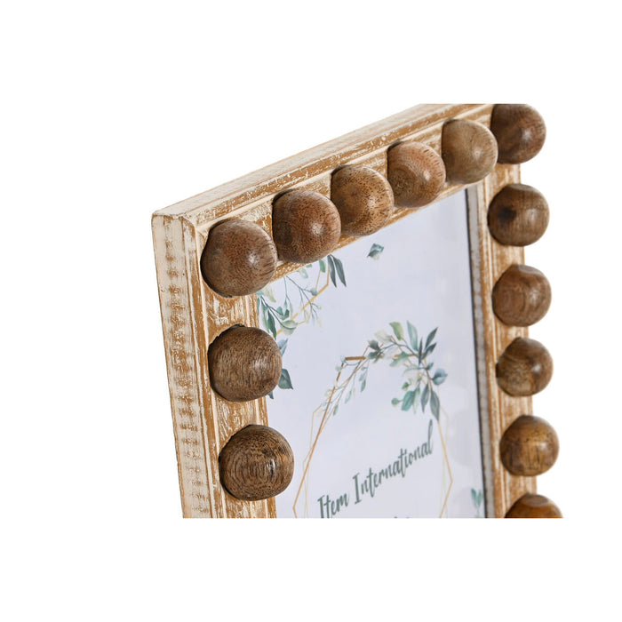 Рамка за снимки Home ESPRIT Бял Кафяв Кристал Дърво манго 21 x 3 x 26 cm