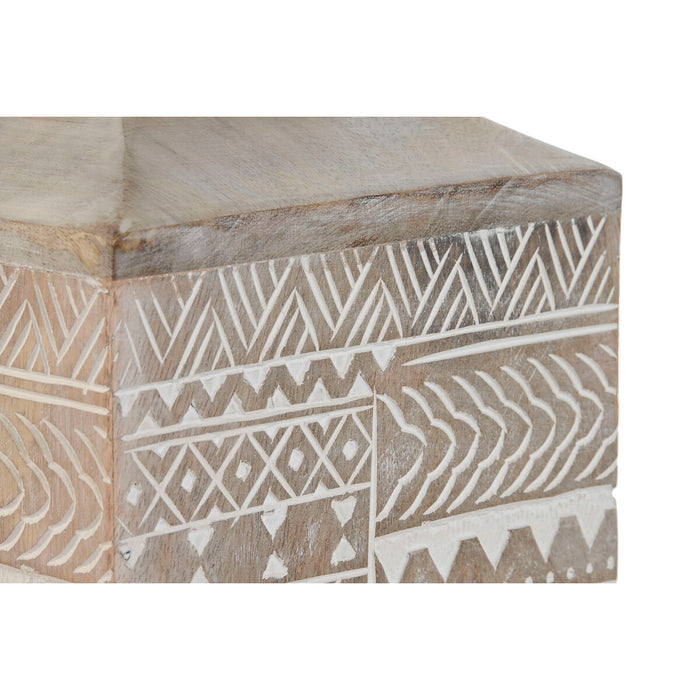 Ваза Home ESPRIT Бял Естествен Дърво манго Колониален 18 x 18 x 30,5 cm
