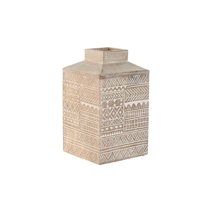 Ваза Home ESPRIT Бял Естествен Дърво манго Колониален 18 x 18 x 30,5 cm