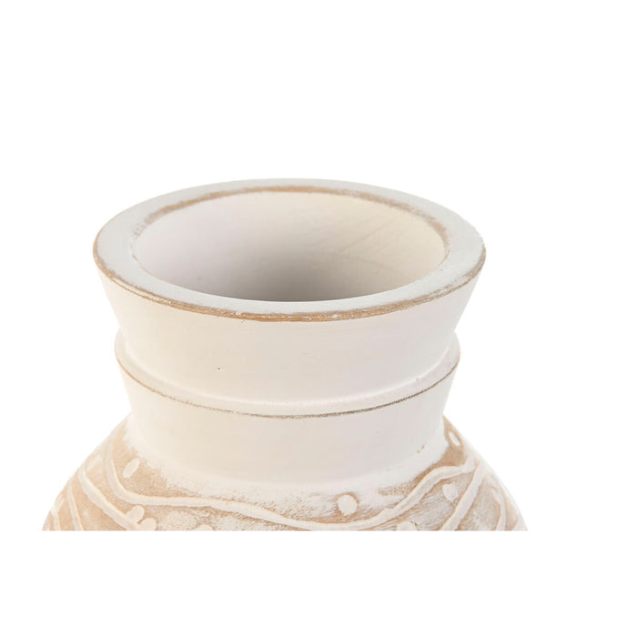 Ваза Home ESPRIT Бял Естествен Дърво манго Колониален 15 x 15 x 38 cm