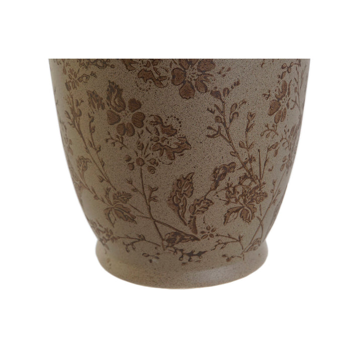 Ваза Home ESPRIT Кафяв Зелен Каменинов Лист на растение 13 x 13 x 35 cm