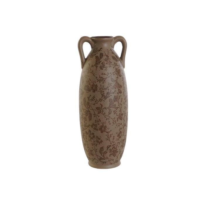 Ваза Home ESPRIT Кафяв Зелен Каменинов Лист на растение 13 x 13 x 35 cm