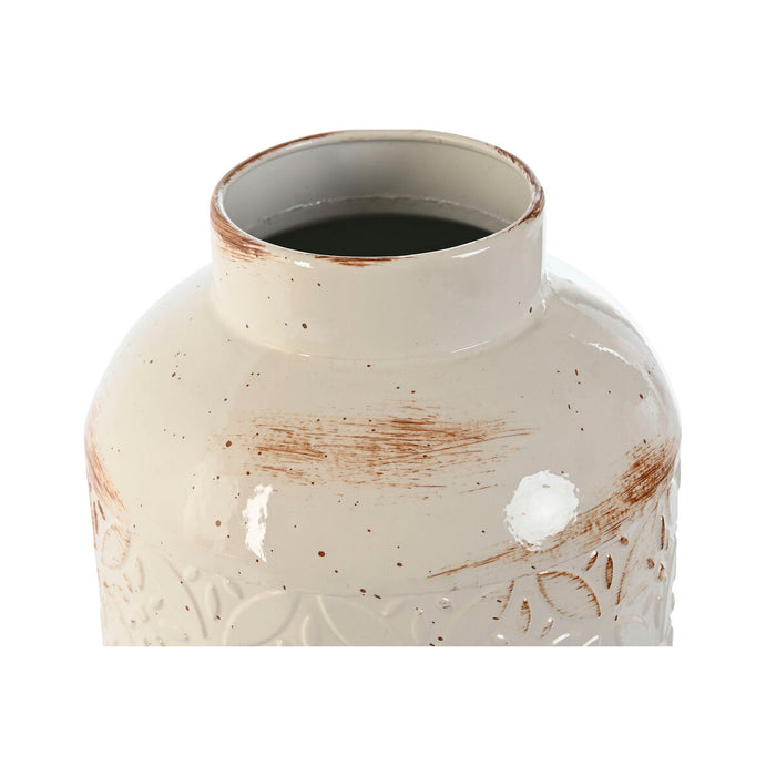 Ваза Home ESPRIT Бял Метал 15 x 15 x 28 cm