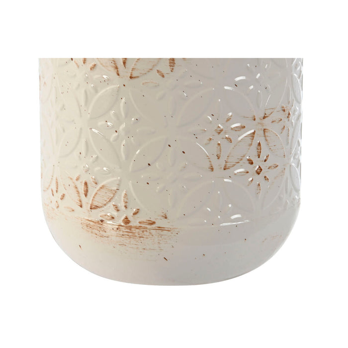 Ваза Home ESPRIT Бял Метал 15 x 15 x 28 cm