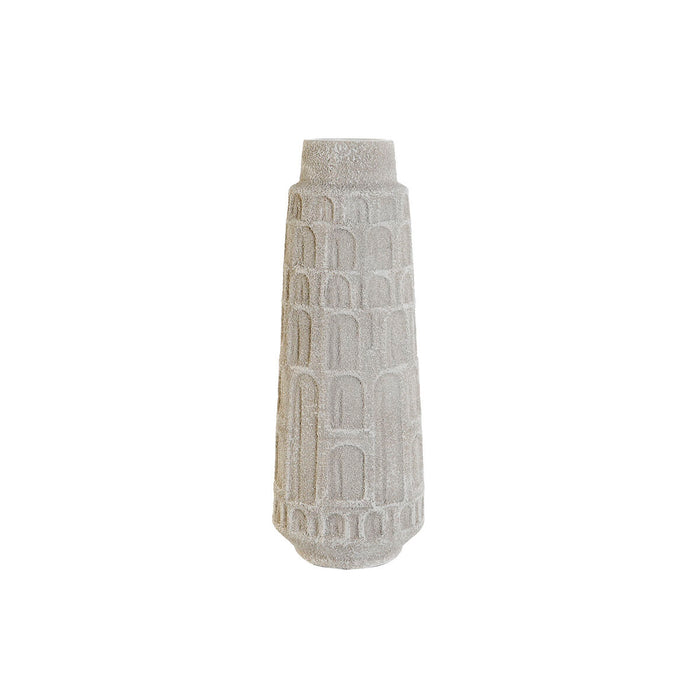 Ваза Home ESPRIT Бял Смола 15 x 15 x 41 cm