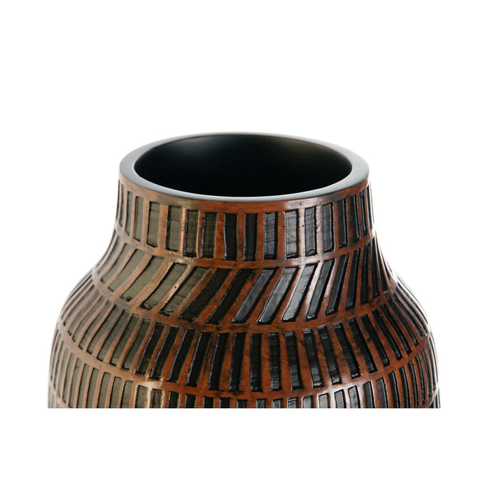 Ваза Home ESPRIT Кафяв Черен Смола Колониален 20 x 20 x 48 cm