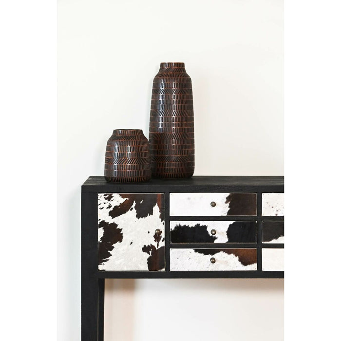 Ваза Home ESPRIT Кафяв Черен Смола Колониален 20 x 20 x 48 cm