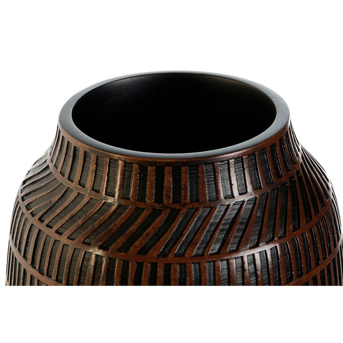 Ваза Home ESPRIT Кафяв Черен Смола Колониален 19 x 19 x 21 cm
