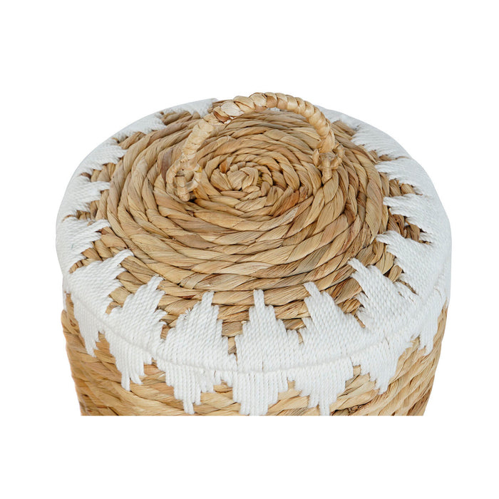 Комплект Декоративни Кутии Home ESPRIT Бял Естествен Естествено влакно Boho (2 Части)