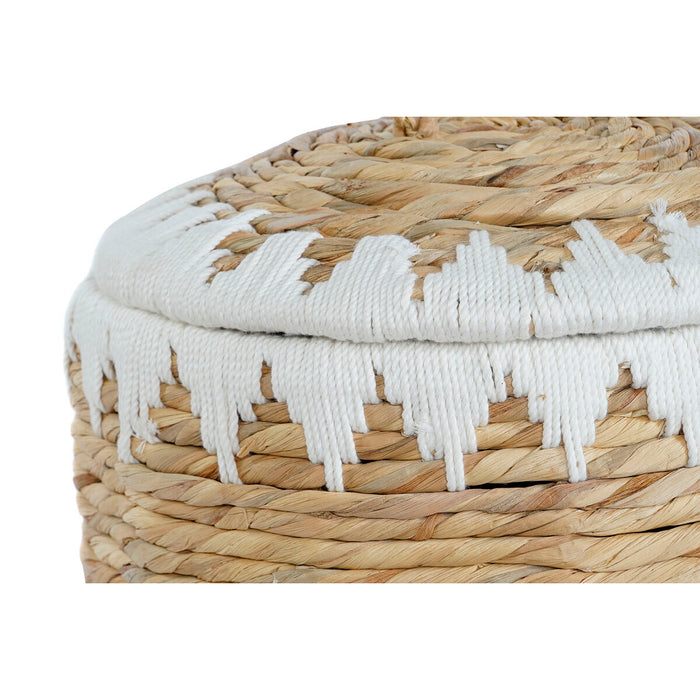 Комплект Декоративни Кутии Home ESPRIT Бял Естествен Естествено влакно Boho (2 Части)