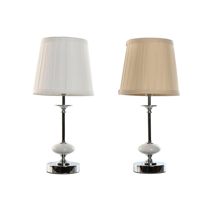 Настолна лампа Home ESPRIT Бял Бежов Метал Порцелан 25 W 220 V 20 x 20 x 44 cm (2 броя)
