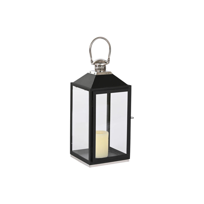Latern Home ESPRIT Черен Сребрист Кристал Стомана 18 x 18 x 41 cm (2 Части)