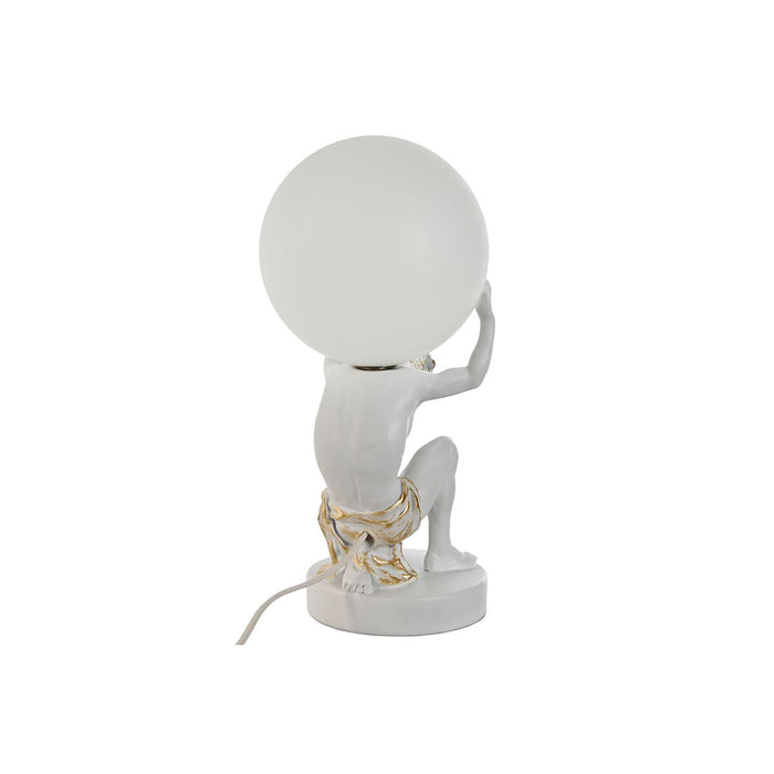 Настолна лампа Home ESPRIT Бял Златен Смола Пластмаса 220 V 14 x 14 x 32 cm