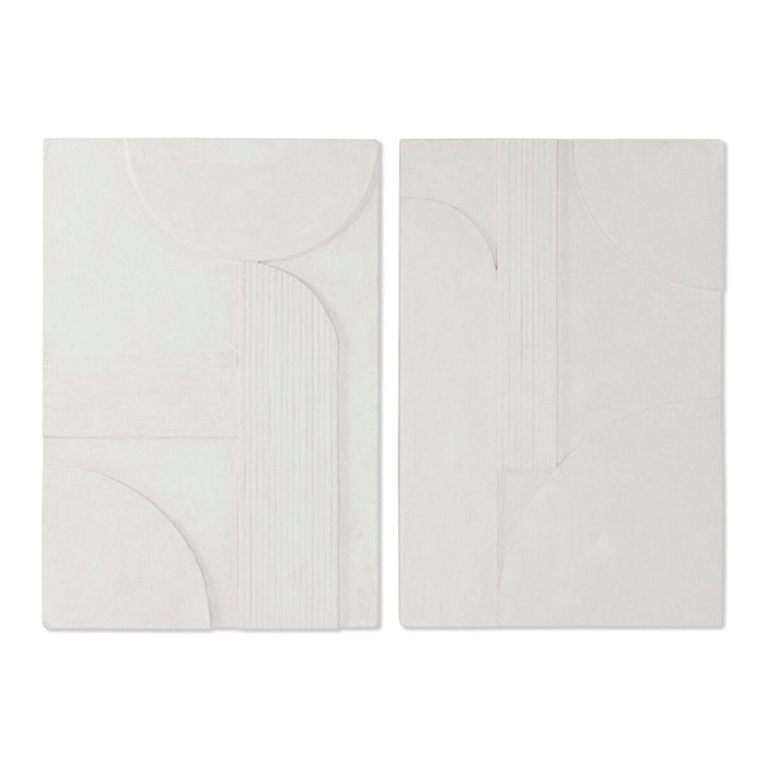 Декорация за стена Home ESPRIT Бял Модерен 80 x 5 x 120 cm (2 броя)
