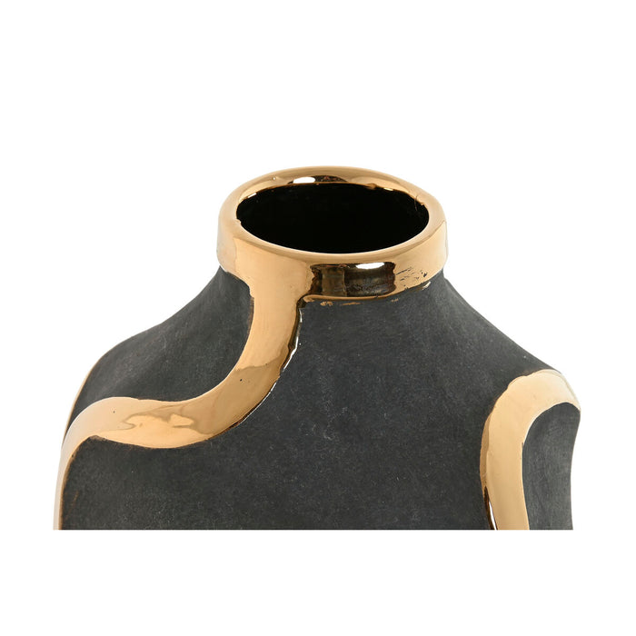 Ваза Home ESPRIT Сив Златен Каменинов Абстрактен Модерен 19 x 19 x 45 cm