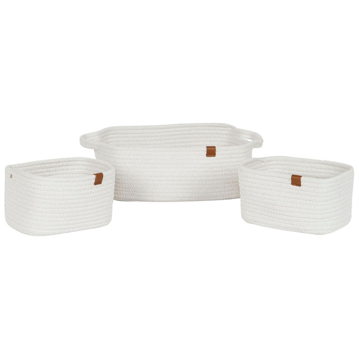 Игра на Кошници Home ESPRIT Бял Модерен 34 x 25 x 14 cm (3 Части)