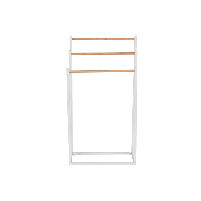 Поставка за кърпи Home ESPRIT Бял Естествен Метал Бамбук 45 x 22 x 85 cm