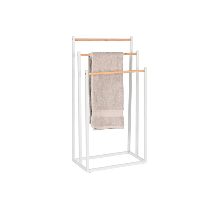 Поставка за кърпи Home ESPRIT Бял Естествен Метал Бамбук 45 x 22 x 85 cm