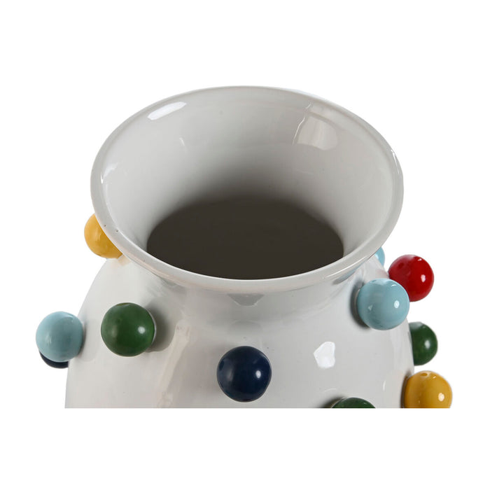 Ваза Home ESPRIT Бял Многоцветен Dolomite 20 x 20 x 20 cm