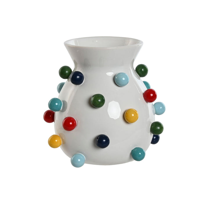 Ваза Home ESPRIT Бял Многоцветен Dolomite 20 x 20 x 20 cm