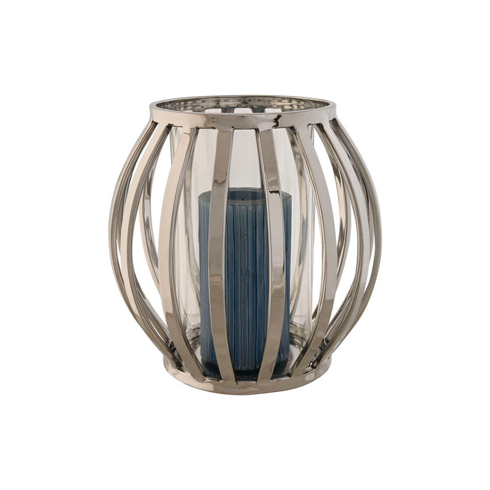 Поставка за свещ Home ESPRIT Сребрист Кристал Стомана 19 x 19 x 19 cm