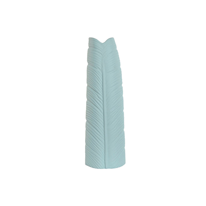 Ваза Home ESPRIT Небесно синьо Каменинов Тропически Лист на растение 22 x 15 x 70 cm
