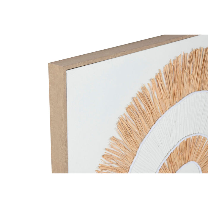 Пластно Home ESPRIT Бял Естествен Boho 92 x 4,5 x 92 cm (2 броя)