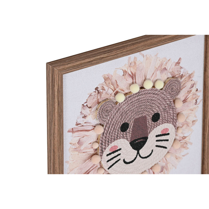 Пластно Home ESPRIT Бял Естествен Детски Животни 30 x 2,6 x 30 cm (3 броя)