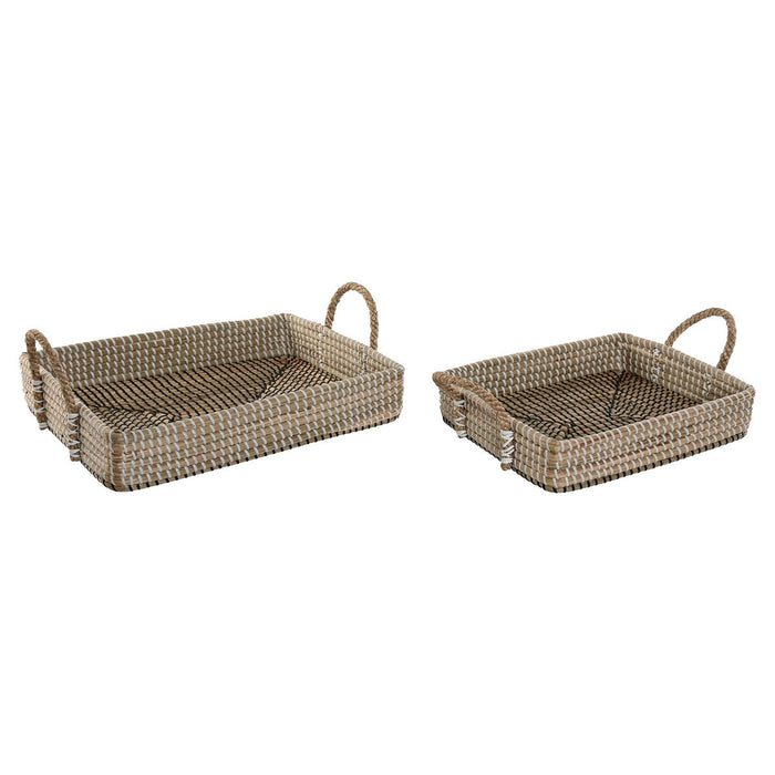 Игра на Кошници Home ESPRIT Естествено влакно Естествен Град 41 x 32 x 16 cm