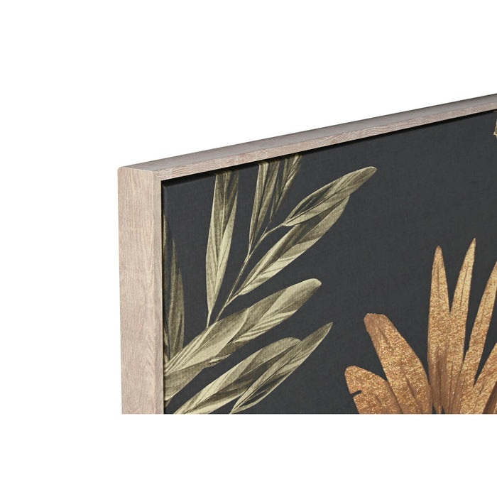 Картина Home ESPRIT Черен Златен Палми Тропически 103 x 4,5 x 143 cm (2 броя)