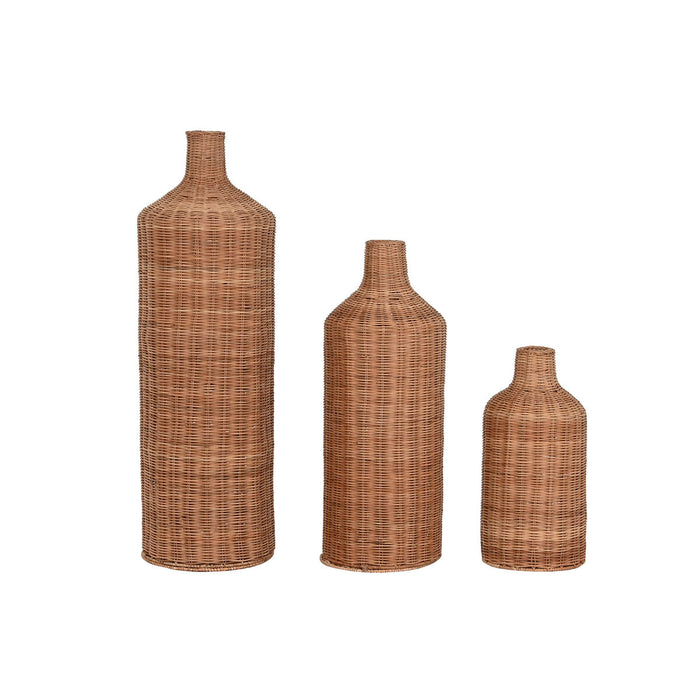 Комплект от 3 Вази Home ESPRIT Кафяв Метал Естествен 25 x 25 x 82 cm (3 Части)
