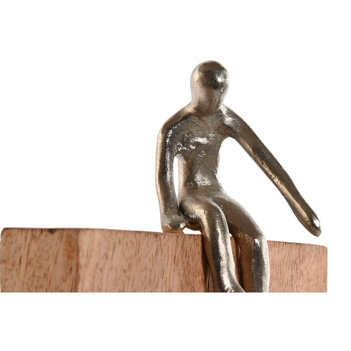Декоративна фигурка Home ESPRIT Кафяв Сребрист Естествен 15 x 10 x 39 cm