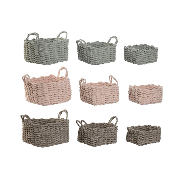 Игра на Кошници Home ESPRIT Въже 28 x 28 x 18 cm