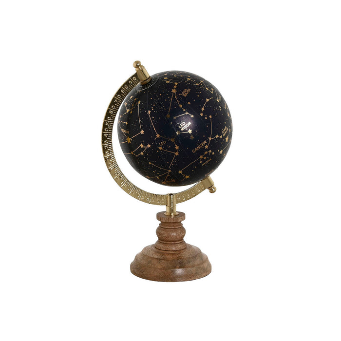Глобус Home ESPRIT Син Златен Естествен Vintage 15 x 15 x 24 cm