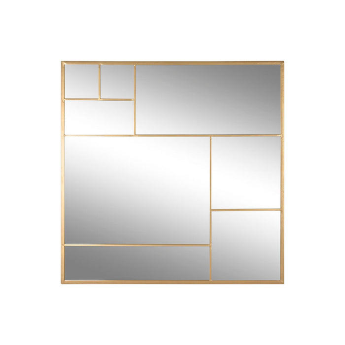 Стенно огледало Home ESPRIT Златен 90 x 2 x 90 cm