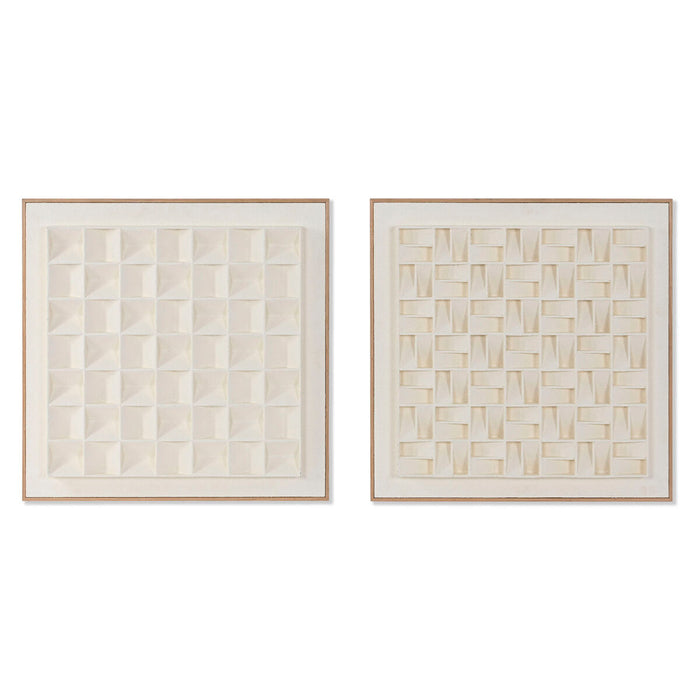 Картина 3D Home ESPRIT Гипс Дървен MDF 60 x 7 x 60 cm
