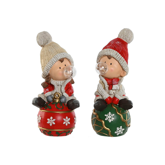 Коледна Украса Home ESPRIT Бял Червен Зелен 20,5 x 23 x 51 cm (2 броя)