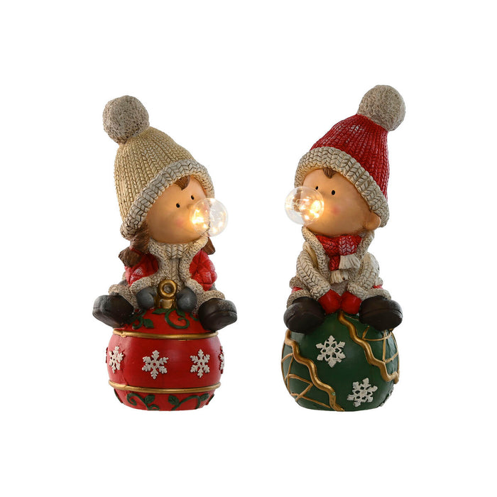 Коледна Украса Home ESPRIT Бял Червен Зелен 20,5 x 23 x 51 cm (2 броя)