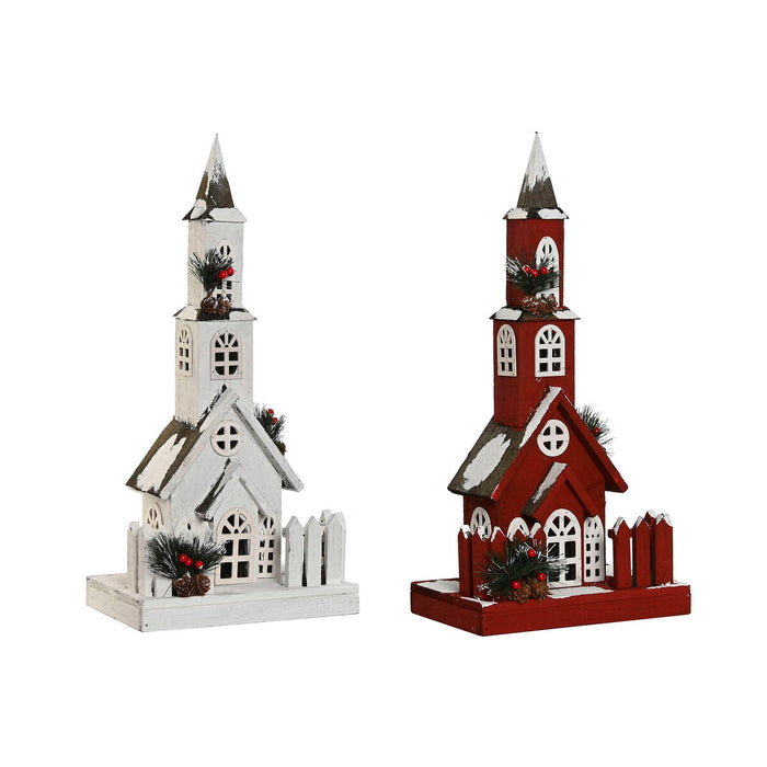 Коледна Украса Home ESPRIT Бял Червен 27 x 18 x 56 cm (2 броя)