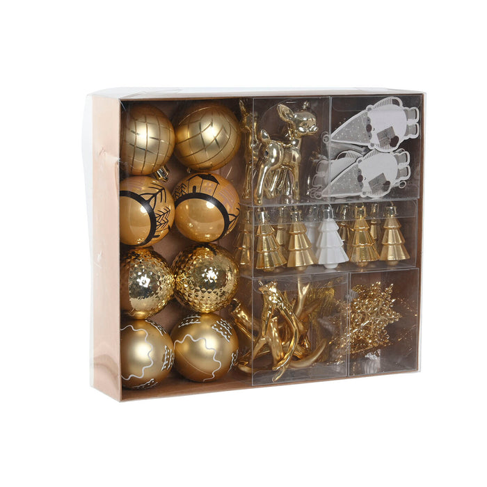 Коледни топки Home ESPRIT Златен полиетилен 28 x 6 x 24 cm (55 Части)