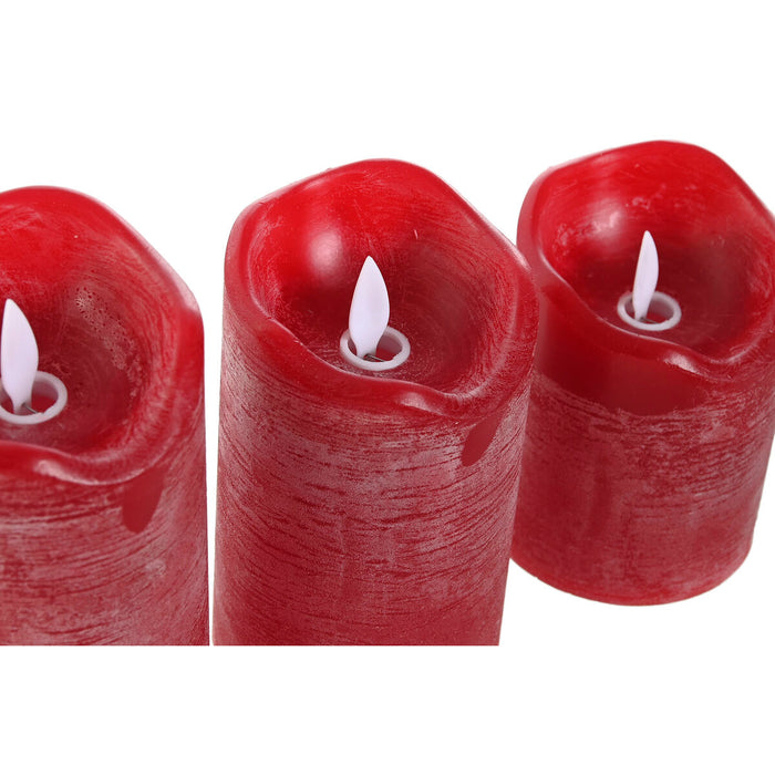 LED Свещ Home ESPRIT Червен 26,5 x 8 x 17 cm (3 Части)