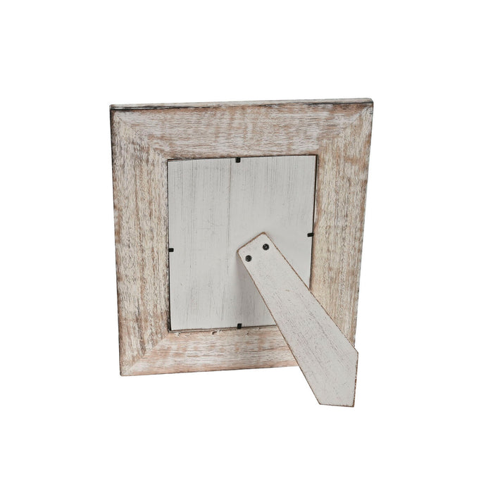 Рамка за снимки Home ESPRIT Бял Естествен Кристал Дърво манго Индианец 26,5 x 2 x 31,5 cm